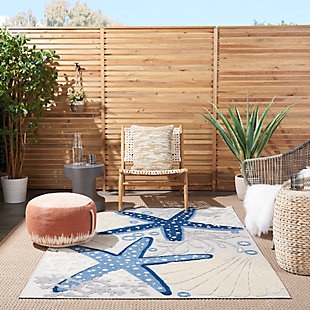 This sensational collection of flat-woven indoor/outdoor rugs is pretty, practical, and perfect for high-traffic areas. With its inviting assortment of modern design and terrific texture, this multipurpose rug will make a statement in any environment. Bold and exotic, this collection radiates a straightforward sophistication thanks to a contemporary and vivid color palette. This indoor/outdoor area rug from nourison is machine-made with premium stain-resistant fibers. Simply rinse and air dry. The splendid texture of this rug complements a patio, porch or poolside setting with ease.Made of 100% polypropylene for easy cleaning | Indoor/outdoor | Simply rinse and air dry | Machine made | Flat woven with raised, cut pile patterns for a delightful texture underfoot | Rug pad recommended | Colors may vary in appearance from sunlight to indoor lighting | Due to the detailed construction of our rugs, both handmade and machine-made, sizes may vary by up to three inches in width or length | Ideal for high traffic areas such as your living room, or outdoor spaces including your patio, porch or deck | Imported