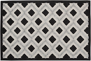Nourison Aloha 2'8" X 4' Black White Geometric Indoor/outdoor Rug, Black/White, large