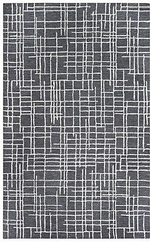 Rizzy Home Classic 5' x 7'6" Hand Tufted Area Rug, Charcoal, large