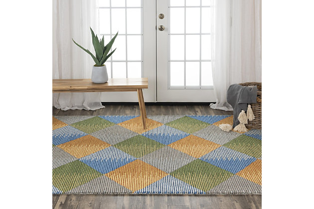 Part of the Addison collection, this medium-size area rug adds a stunning look and feel to any room. The rugs are hand-tufted using wool that has been spun with a unique process to make the yarn more smooth and crisp. It mixes a loop pile and a cut pile of different thicknesses to make the rug a truly unique work of art. Space dyed wool softens the look and takes it to a new dimension.100% Wool | Hand Tufted | Unique designs | Exclusive design