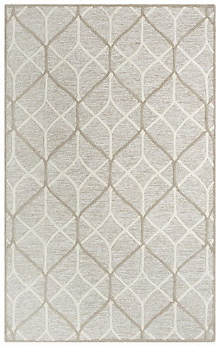A masterpiece of great design, stunning color and skilled craftsmanship, this large area rug is part of the Ava collection. Skilled artisans create works of art with tuft looped color fields of soft, solid colored wool and overlay crisp, geometric patterns. The design accents are hand sheared at a slightly taller height, creating 3-D effects that makes the designs literally jump out. 100% Wool | Hand Tufted | Unique designs | Exclusive design