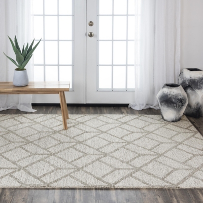 Rizzy Home Avondale 7'9" x 9'9" Tufted Area Rug, Ivory, large