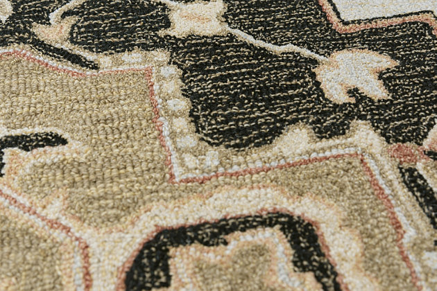 The Conley collection takes texture and dimension to a whole new level. Hand-tufted using premium wool, the traditional and uniquely colored designs make a dramatic statement in any setting. These area rugs combine different dying techniques using on-trend colors, different yarn thicknesses, high and low cut piles (and loop pile where it’s called for). This large area rug provides high fashion looks at a very affordable price. 100% Wool | Hand Tufted | Unique designs | Exclusive design