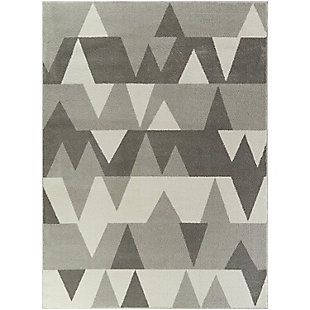 Balta Modern Geometric Abstract 5' 3" x 7' Area Rug, Gray, large