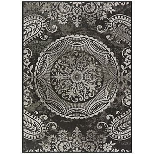 Balta Townley Natura Medallion Flatweave Outdoor 5'3" x 7' Area Rug, Charcoal, large