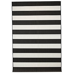 Balta Aleah Essenza Striped Outdoor 2' x 7' Runner, Charcoal, large