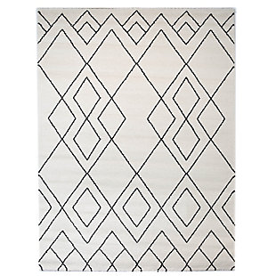 Balta Clara Elle Light Transitional Moroccan 5'3" x 7' Area Rug, Off White, large