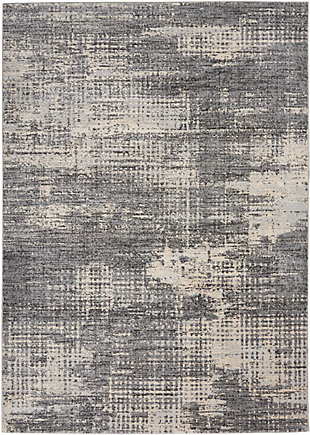 Calvin Klein Rush 5'3" x 7'3" Abstract Rug, Gray/Beige, large