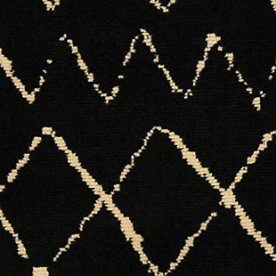 Playful and primitive, this grafix area rug from nourison features distressed cream-colored tribal rug patterns on a sumptuous black field. Each rug is power-loomed for simple care, superior wear and a splendid look and feel, and will transform even the most ordinary room into something extraordinary.Serged edges | Easy-care fibers | Cut pile | Machine made | Power-loomed | Low shedding | Recommended for areas with moderate foot traffic | Indoor only | 100% polypropylene | Imported