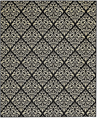 Nourison Grafix 7'10" X 9'10" All-over Design Rug, Black, large