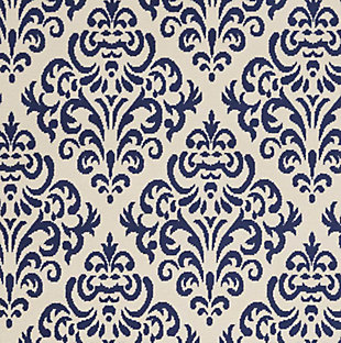 Damask design takes elegance to another level with glamorous, geometric precision of ornate navy patterns on a white field. Power loomed for long wear and low maintenance, this grafix area rug from nourison will lend a dash of drama to any room.Serged edges | Easy-care fibers | Cut pile | Machine made | Power-loomed | Low shedding | Recommended for areas with moderate foot traffic | Indoor only | 100% polypropylene | Imported