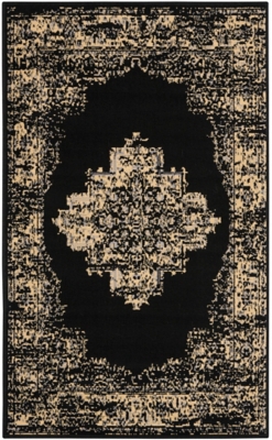 Nourison Grafix 3' X 5' Center Medallion Rug, Black, large