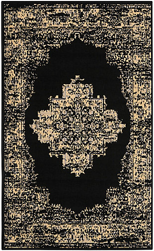 Nourison Grafix 3' X 5' Center Medallion Rug, Black, large
