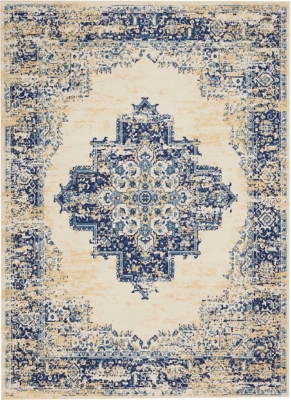 Nourison Nourison Grafix 5'3" x 7'3" White Vintage Indoor Rug, White, large