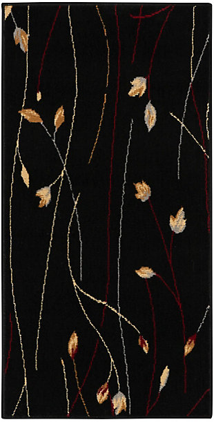 Nourison Grafix 2' X 4' Botanical Rug, Black, large