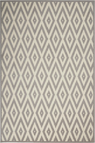 Nourison Grafix 6' x 9' Rug, White/Gray, large