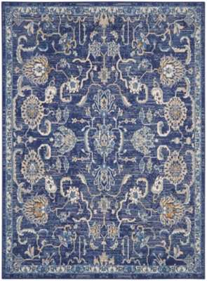 Nourison Grafix 6' X 9' All-over Design Rug, Navy, large