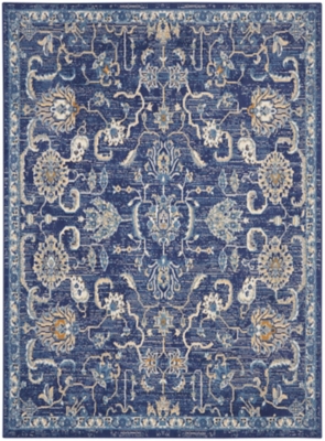 Nourison Grafix 6' X 9' All-over Design Rug, Navy, large