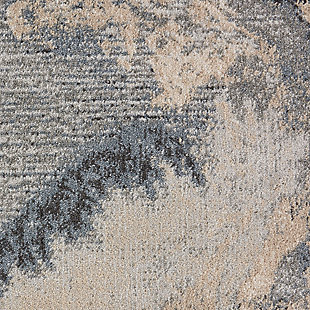 Stri abstract patterned rug leaves so much to the imagination. Its ethereal design dresses up a room with glamourously gradated shades, visual texture and a highly contemporary point of view.Made of polyester | Machine woven | Cut pile, low shedding | Latex bac | Imported | Spot clean