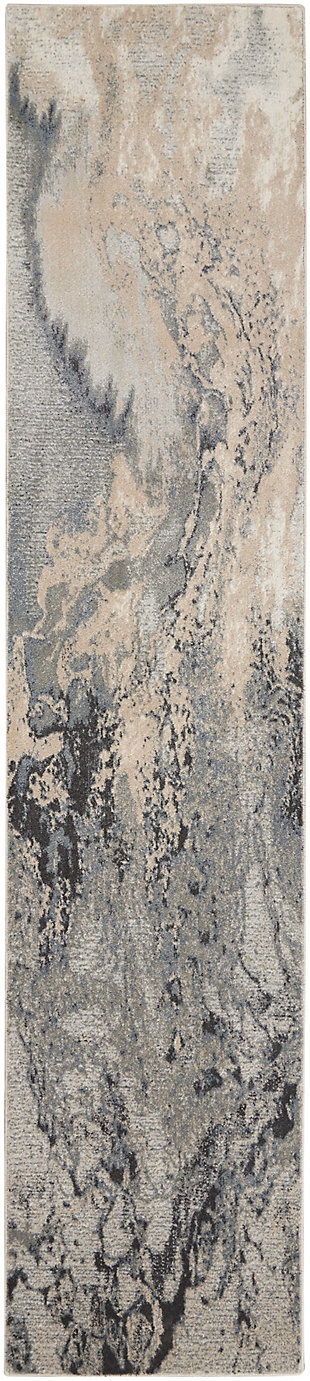 Nourison Maxell 2'2" X 10' Abstract Rug, Gray, large