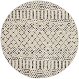 Nourison Passion 8' X Round Geometric Rug, Ivory/Gray, large