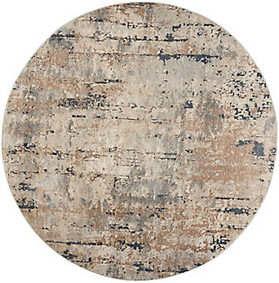 Nourison Quarry 7'10" X Round Abstract Rug, Beige/Gray, large