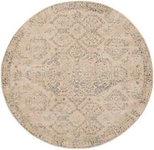 Nourison Tranquil 7'10" X Round All-over Design Rug, Beige/Gray, large