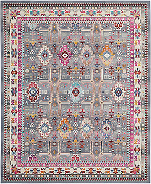 Nourison Vintage Kashan 7'10" X 9'10" Bordered Rug, Gray/Multi, large