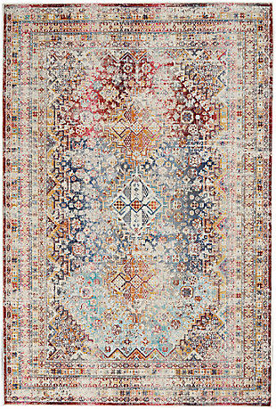 Nourison Vintage Kashan 5'3" X 7'10" Multicolor Bordered Indoor Rug, Multi, large