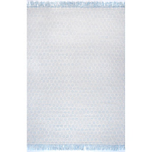 nuLOOM Handmade Edris Tassel 6' x 9' Rug, Baby Blue, large