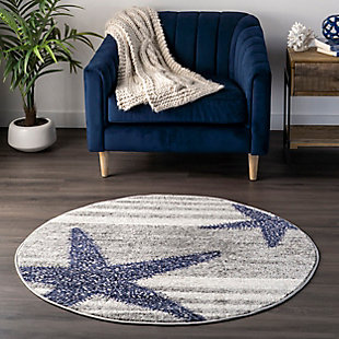 nuLOOM Thomas Paul Starfish and Striped Area Rug, Gray, rollover
