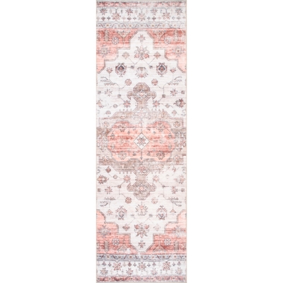 nuLOOM Banks Machine Washable Faded Vintage 2' 6" x 8' Runner, Beige, large