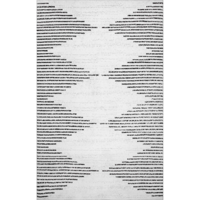 nuLOOM Romina Diamond Stripes Machine Washable 5' x 8' Rug, White, large