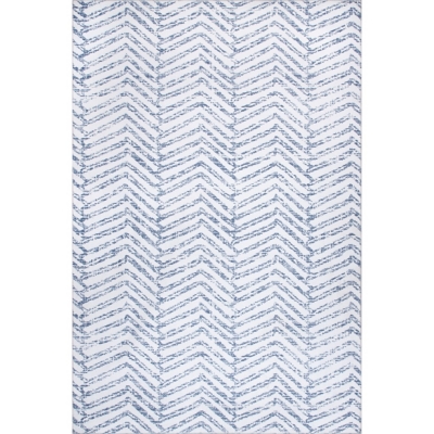 nuLOOM Rosanne Machine Washable Geometric 2' 6" x 8' Runner, Blue, large