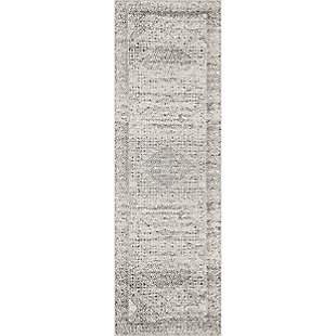 nuLOOM Hart Machine Washable Abstract Tribal 2' 6" x 8' Runner, Gray, large