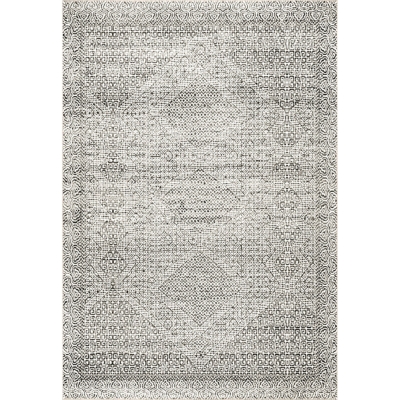 nuLOOM Hart Machine Washable Abstract Tribal 5' x 8' Rug, Gray, large