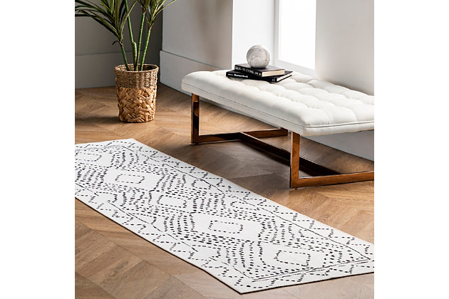Made from the finest materials in the world and with the uttermost care, our rugs are a great addition to your home.Machine made | Imported | Material: 100% polyester | Backing: non-slip canvas | Setting: indoor | Recommended rooms: living room, dining room, kitchen, hallway, entryway, playroom, bedroom, nursery