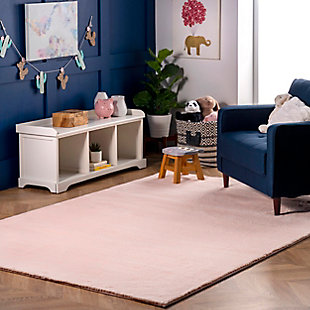 nuLOOM Layne Soft Silky Faux Rabbit 4' x 6' Rug, Pink, rollover