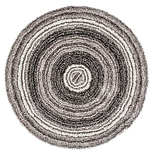 nuLOOM Drey Striped Shag Area Rug, Gray Multi, large