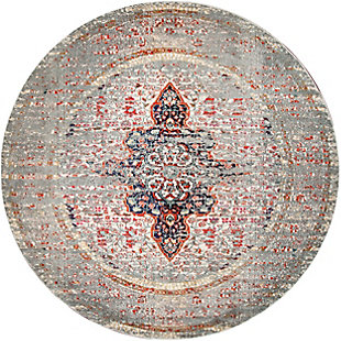 nuLOOM Distressed Persian Sarita 4' x 4' Rug, Gray, large