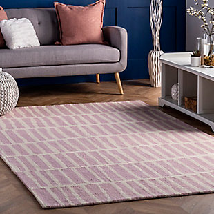 nuLOOM Hand Tufted Lemuel 6' x 9' Rug, Baby Pink, rollover