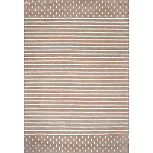 nuLOOM Hand Loomed Marlowe Stripes 6' x 9' Rug, Beige, large