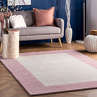 nuLOOM Hand Tufted Paine 5' x 7' Rug, Baby Pink, rollover