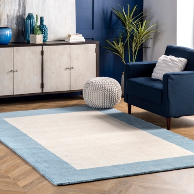 nuLOOM Hand Tufted Paine 4' x 6' Rug, Baby Blue, large