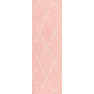 nuLOOM Hand Tufted Elvia 2' 6" x 8' Runner, Baby Pink, large