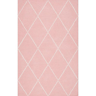 nuLOOM Hand Tufted Elvia 5' x 7' Rug, Baby Pink, large
