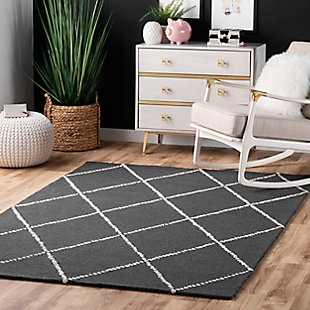 nuLOOM Hand Tufted Elvia 6' x 9' Rug, Charcoal, rollover