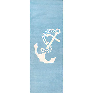 nuLOOM Hand Tufted Set Sail 2' x 6' Runner, Baby Blue, large
