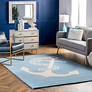 nuLOOM Hand Tufted Set Sail 3' x 5' Rug, Baby Blue, rollover