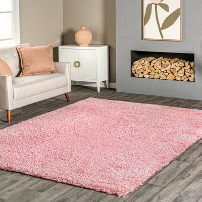 nuLOOM Gynel Cloudy Shag 3' 3" x 5' Rug, Baby Pink, large